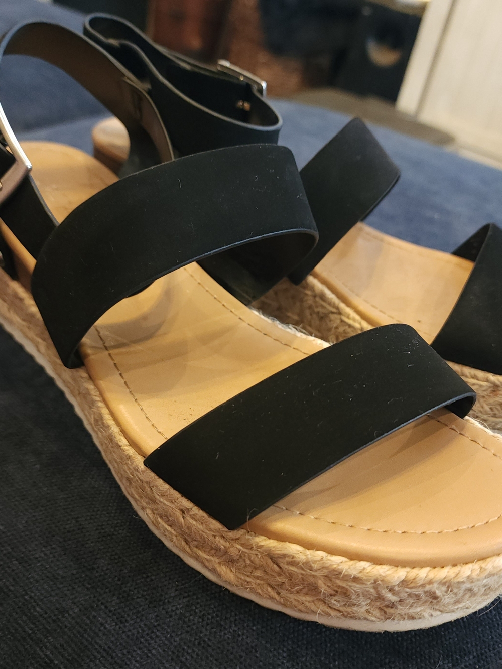 Black Platform Sandals Size 10
